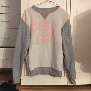 Victoria Secret (Pink) Grey and Coral Pullover
